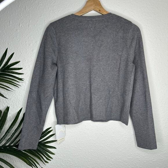Commense Gray Crew Neck Single Button Front  Knit Cardigan S NWT - Picture 9 of 9